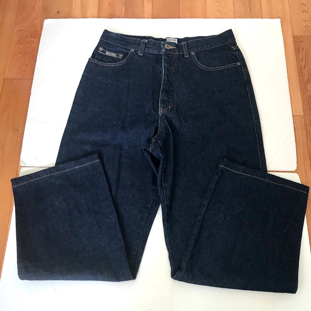 LIKE NEW AUTHENTIC VINTAGE MOSCHINO WIDE LEG JEANS - Picture 3 of 11